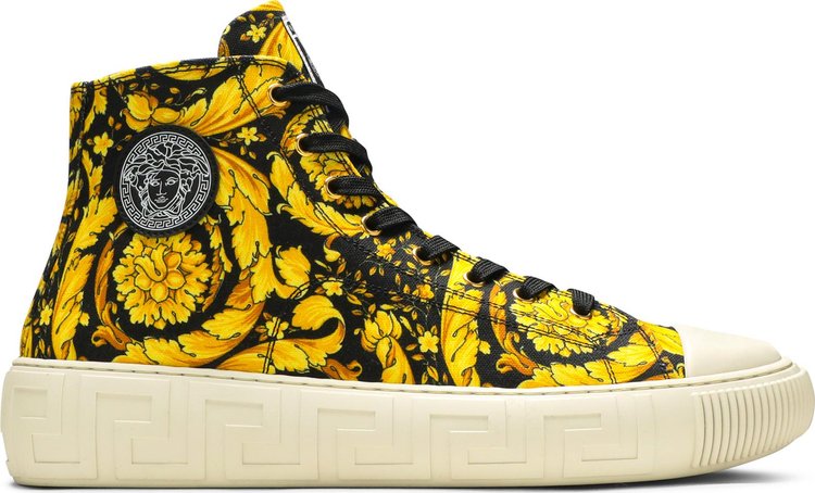 Versace Canvas High Barocco Print   Black Gold