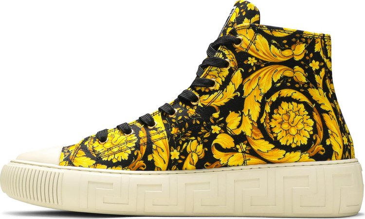 Versace Canvas High Barocco Print   Black Gold