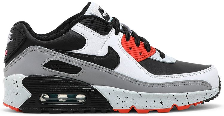 Nike Air Max 90 Leather GS White Turf Orange Speckled