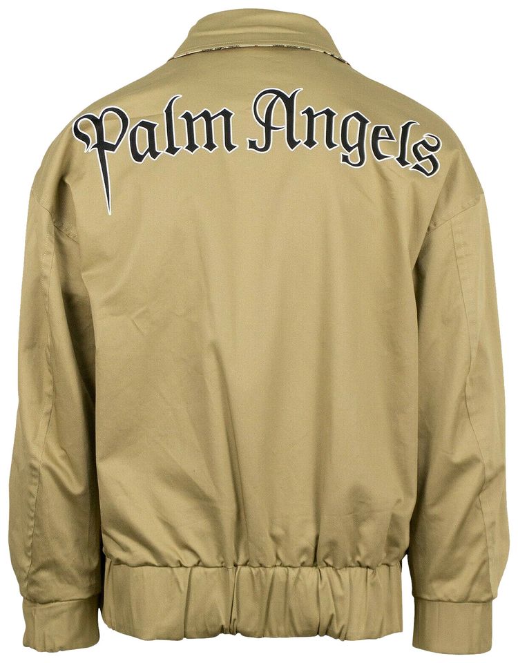 Palm Angels Plaid Reversible Harrington Jacket BlackWhiteTan