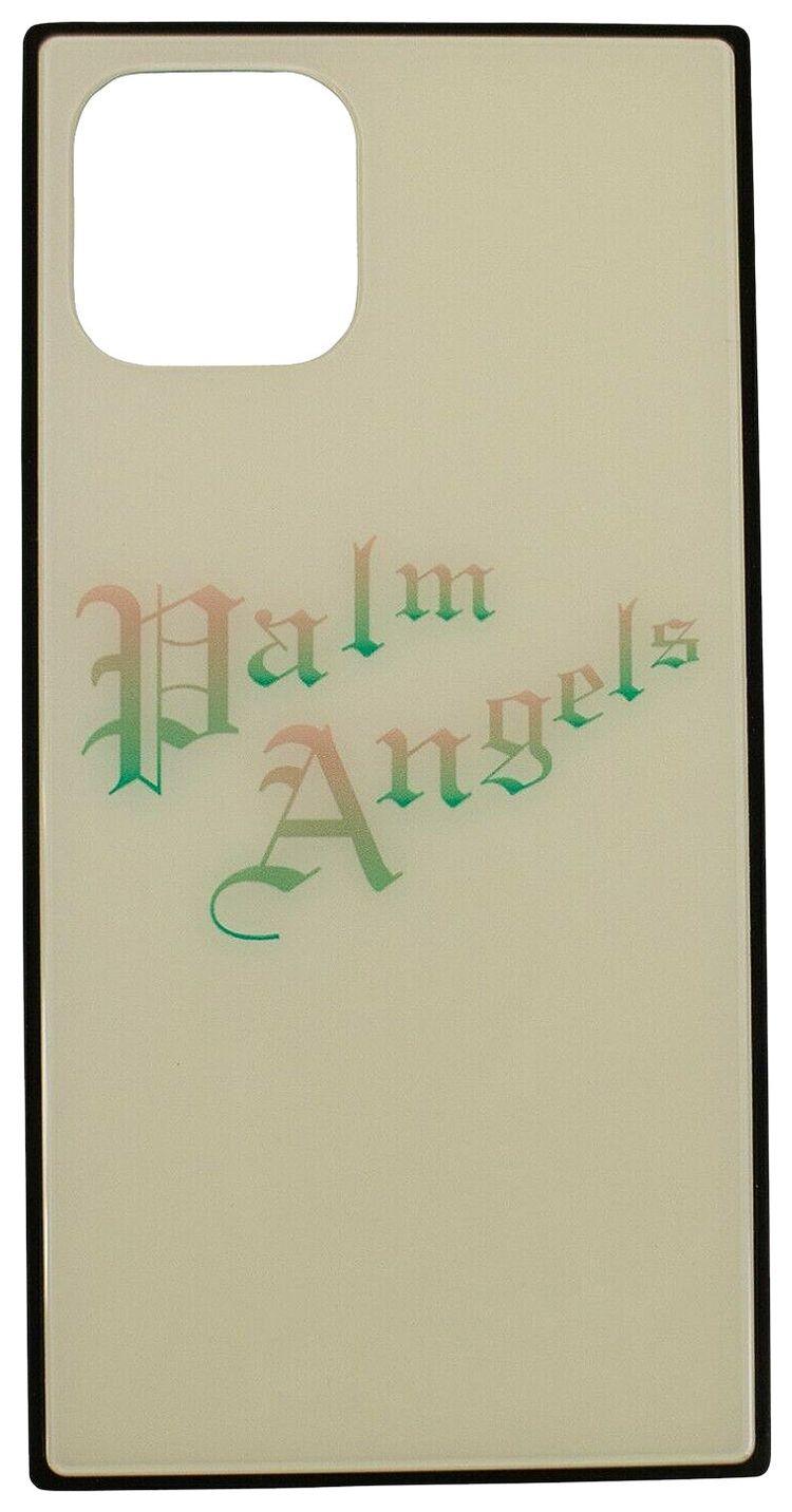 Palm Angels Gothic Logo Square iPhone XI Case Off White