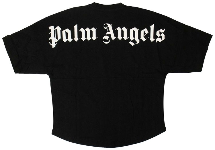 Palm Angels Mock Neck Logo T Shirt Black