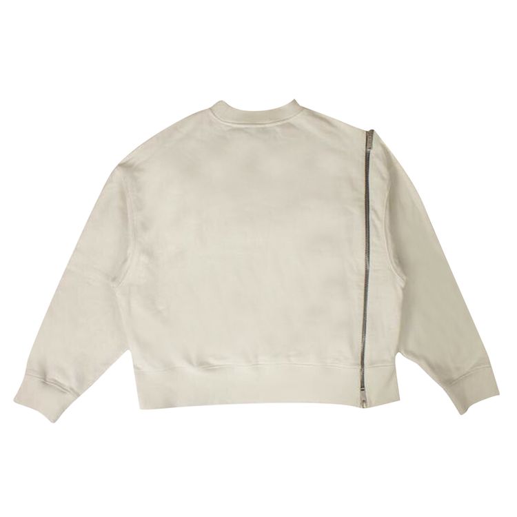 Palm Angels Zipper Crew Neck Sweatshirt White