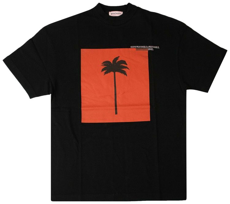 Palm Angels Printed Palm T Shirt Black