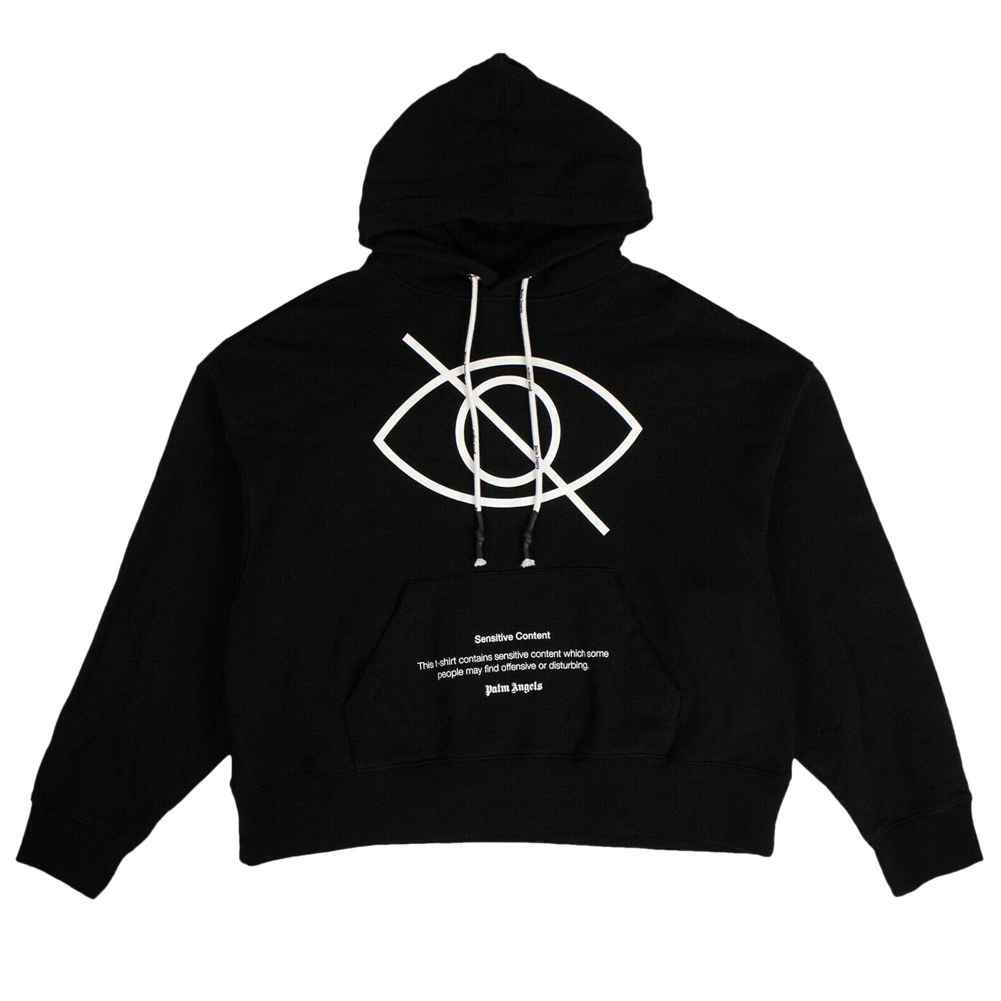 Buy Palm Angels Sensitive Content Print Hooded Sweatshirt Black PMBB058F196310061001 GOAT SA