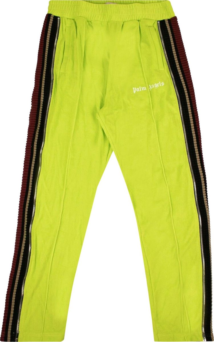 Palm Angels Velour Side Stripe Track Pants Green