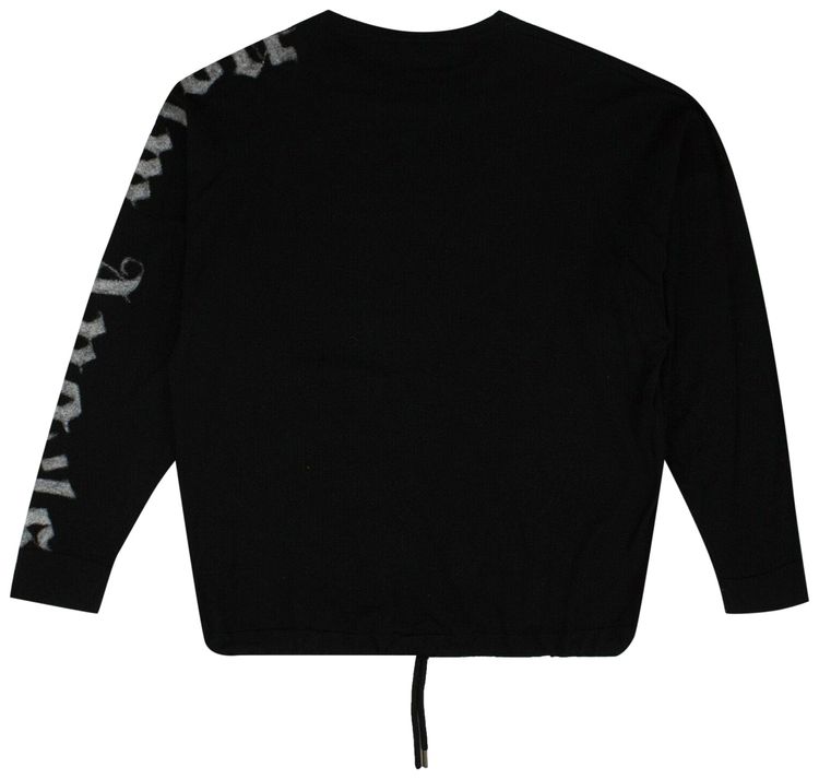 Palm Angels Wool Drawstring Waist Sweater Black