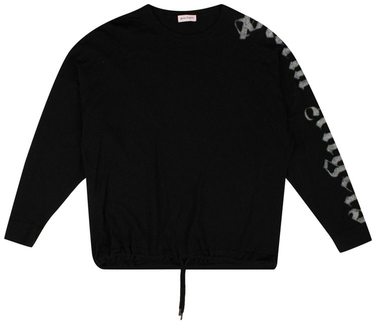 Palm Angels Wool Drawstring Waist Sweater Black