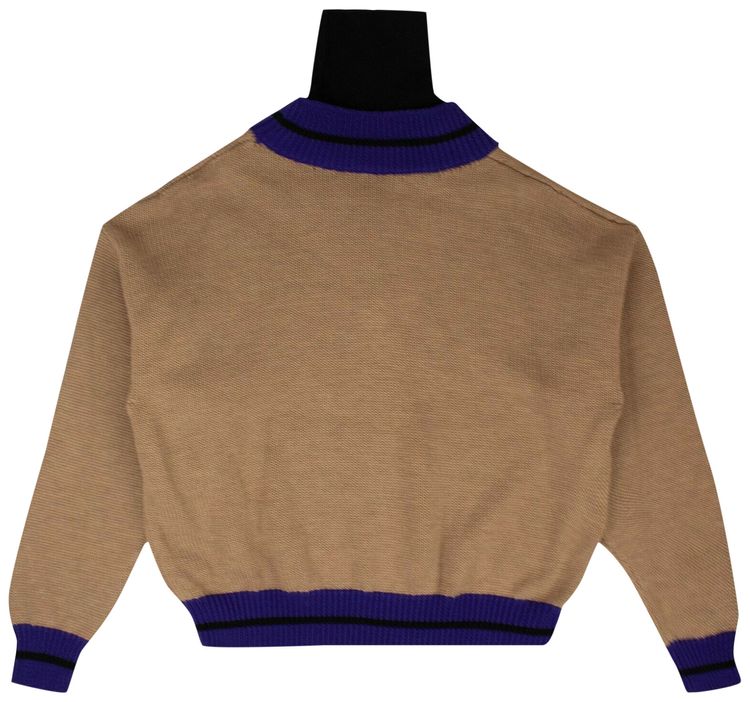 Palm Angels College Turtleneck Sweater Tan