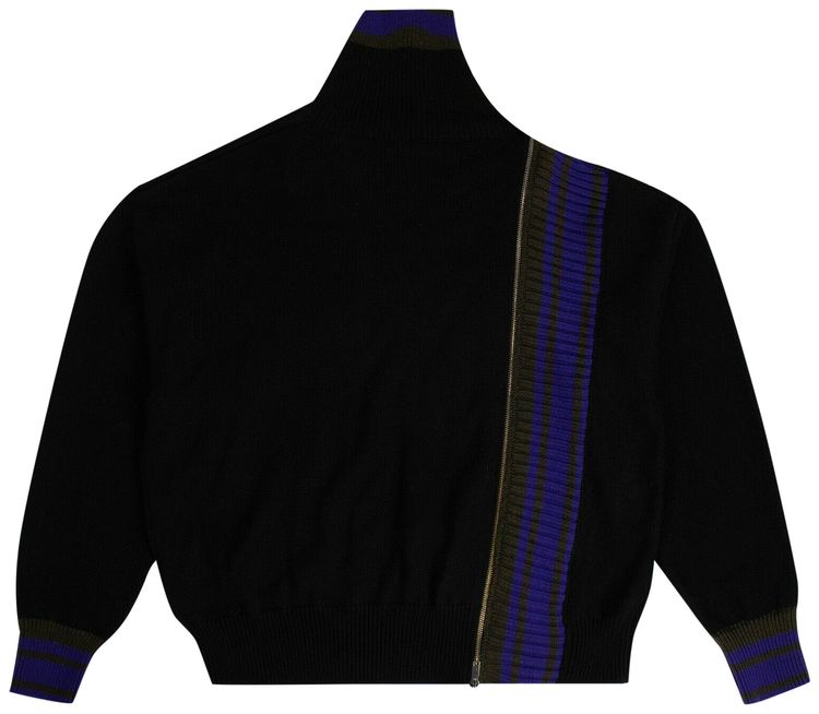 Palm Angels Wool Zip Detail Sweater Black