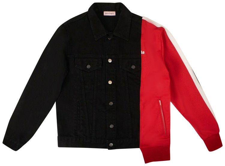 Palm Angels Denim Hybrid Jacket BlackRed