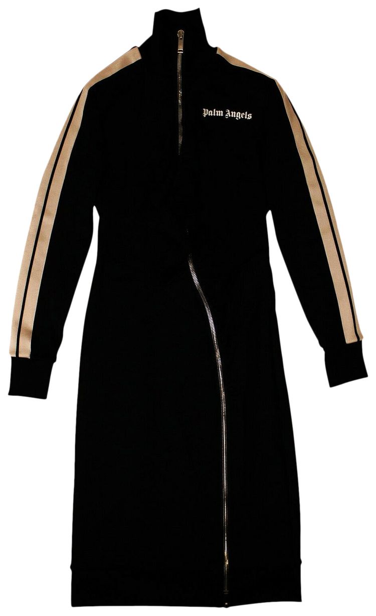 Palm Angels Ruffle Track Style Dress Black
