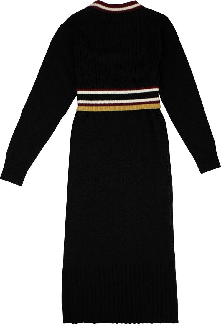 Palm Angels Wool V Neck Sweater Dress Black