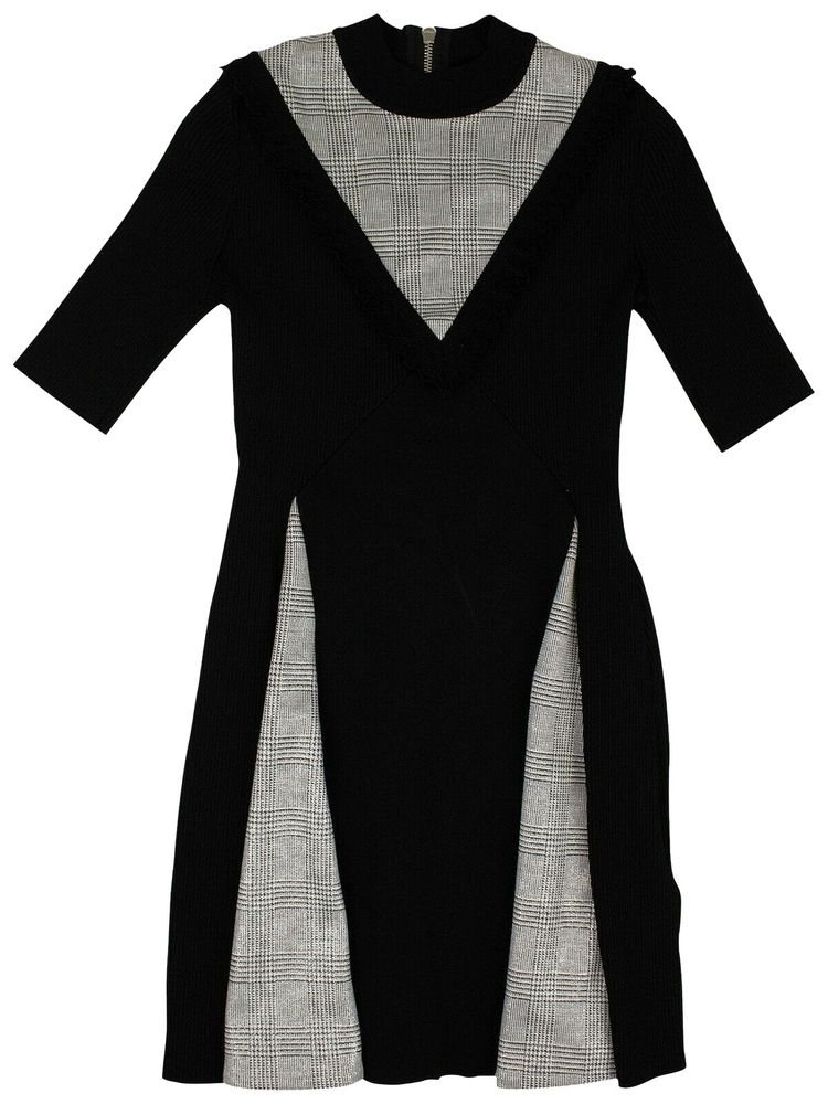 Palm Angels Plaid Skater Dress Black