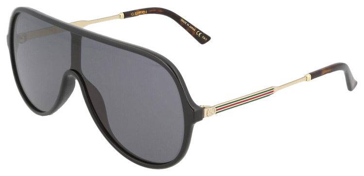 Gucci Aviator Sunglasses Shiny Black