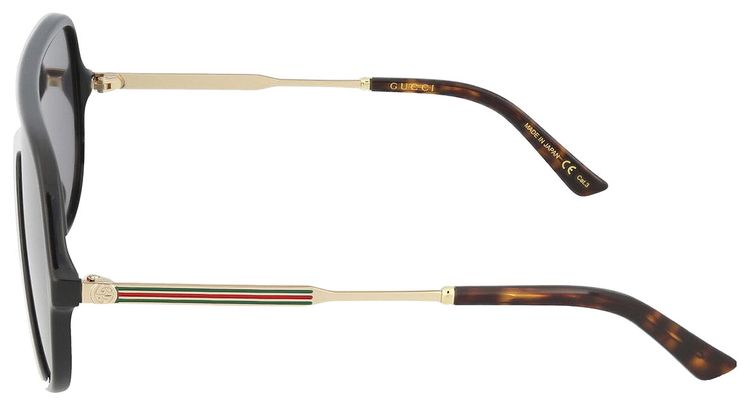 Gucci Aviator Sunglasses Shiny Black