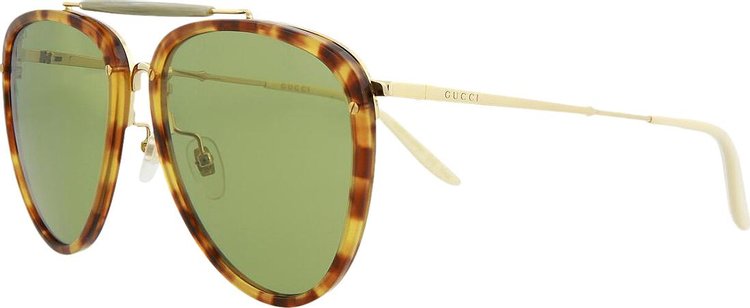 Gucci Aviator Sunglasses HavanaGoldGreen