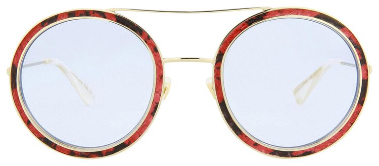 Gucci Round Sunglasses RedGoldLightBlue