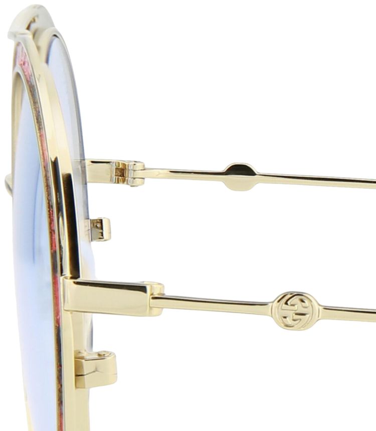 Gucci Round Sunglasses RedGoldLightBlue