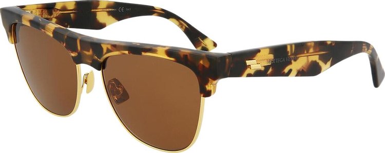 Bottega Veneta Half Frame Sunglasses HavanaBrown