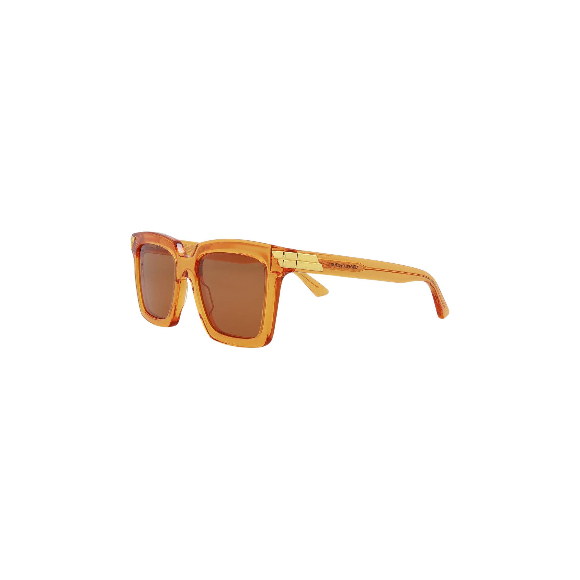サングラス BOTTEGA VENETA Woman Sunglasses Orange BV1252S 004 Futuristic shield sunglasses in orange - Bottega Veneta