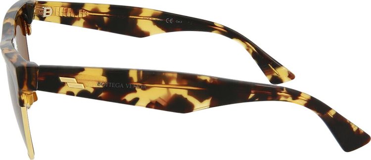 Bottega Veneta Half Frame Sunglasses HavanaBrown