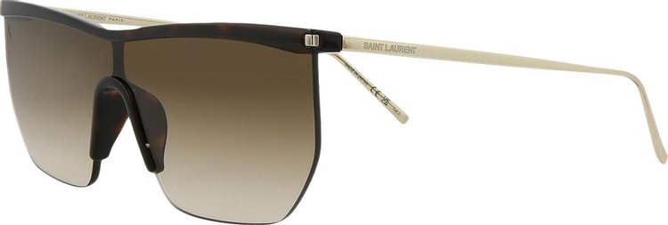 Saint Laurent Mask Sunglasses HavanaGoldBrown