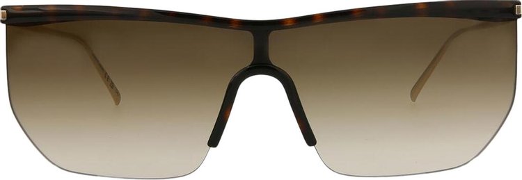 Saint Laurent Mask Sunglasses HavanaGoldBrown