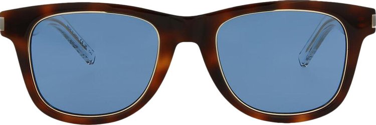 Saint Laurent Square Sunglasses HavanaCrystal Blue