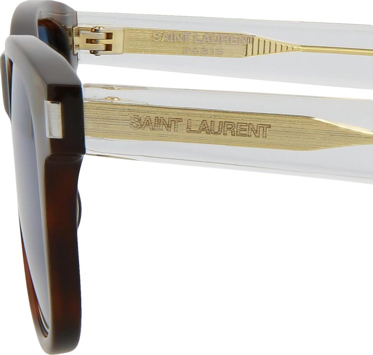 Saint Laurent Square Sunglasses HavanaCrystal Blue