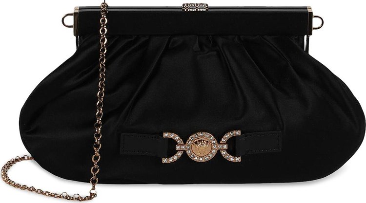 Versace Satin Crystal Medusa 95 Clutch Black