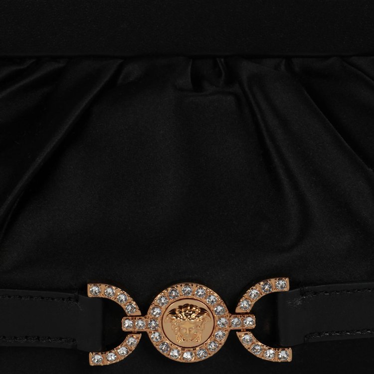 Versace Satin Crystal Medusa 95 Clutch Black