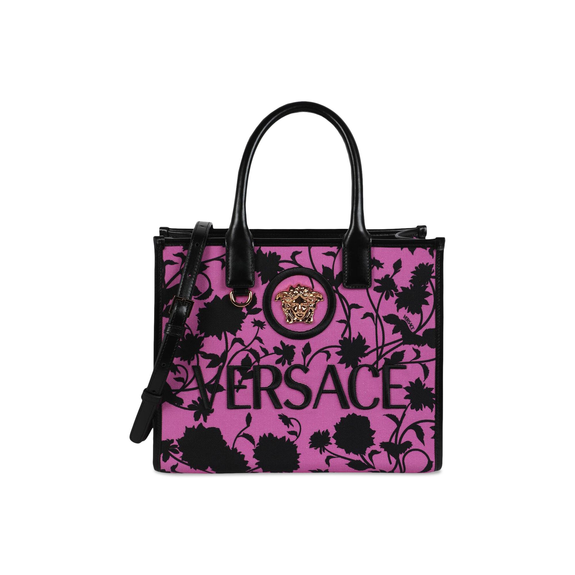 トートバッグ VERSACE SS25 Versace Bags.. (1005861 1A135685W73V) Chain Stripes La Medusa Small Tote Bag Print | VERSACE US