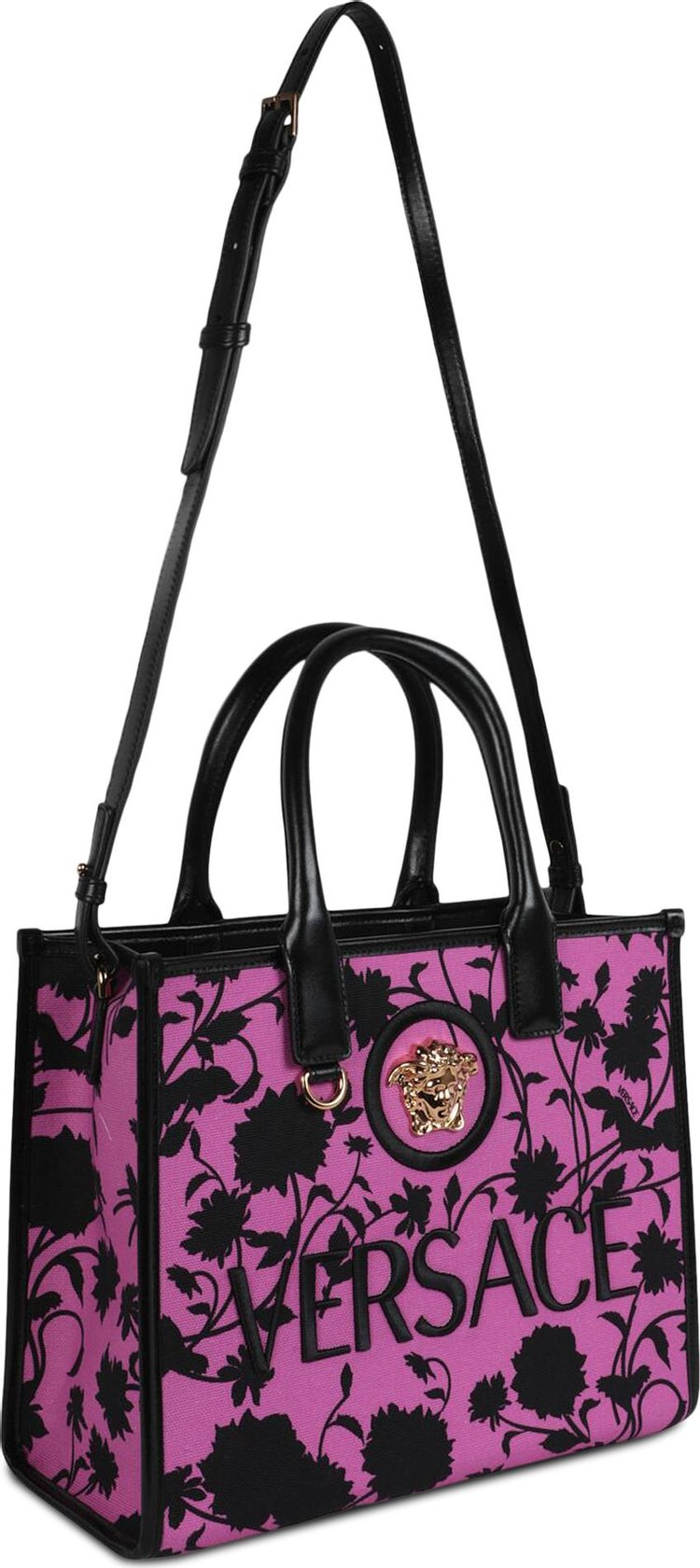 Versace Printed Fabric Tote Bag Black