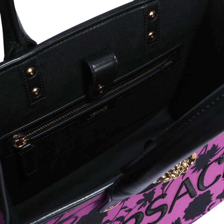 Versace Printed Fabric Tote Bag Black