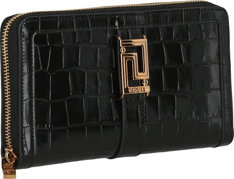 Versace Greca Goddess Continental Wallet Black