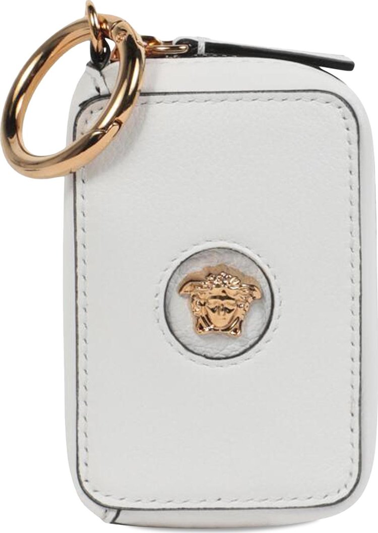 Versace La Medusa Leather Coin Purse White