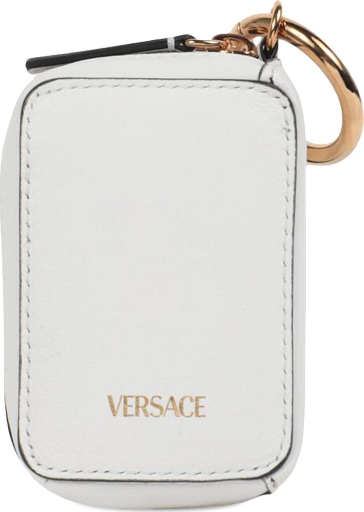 Versace La Medusa Leather Coin Purse White