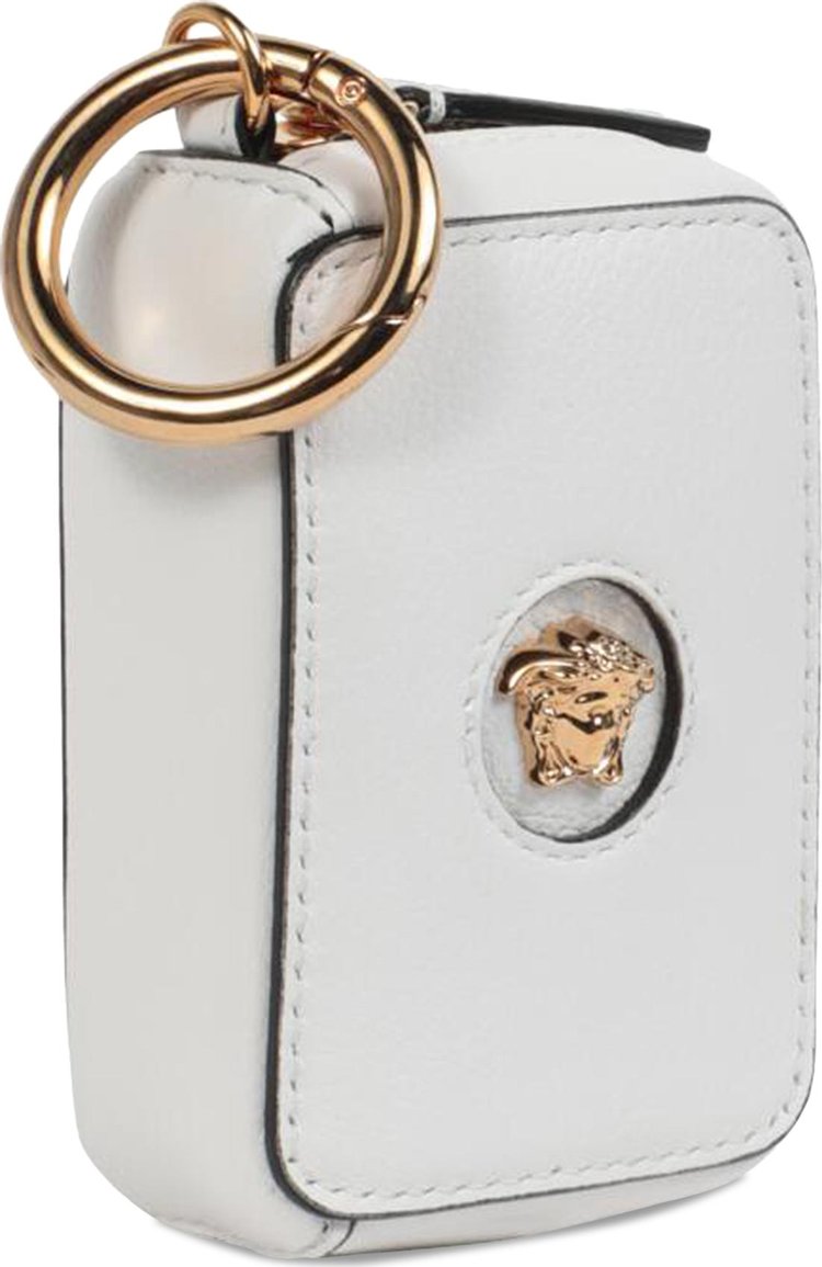 Versace La Medusa Leather Coin Purse White