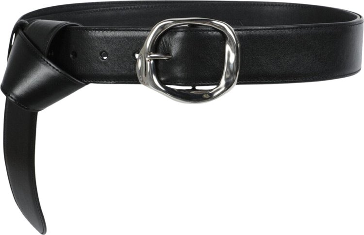 Alexander McQueen Long Molten Belt Black