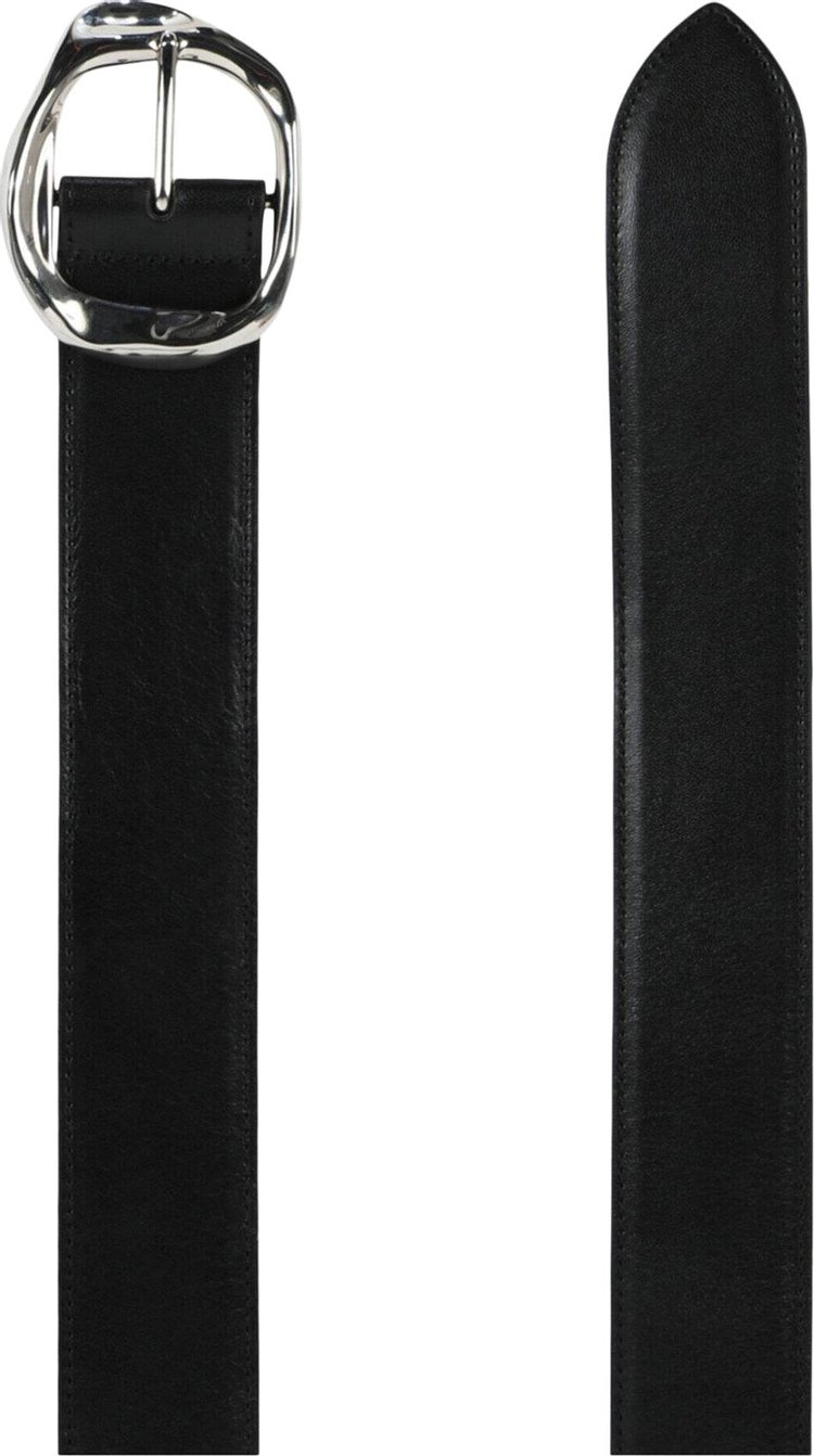 Alexander McQueen Long Molten Belt Black