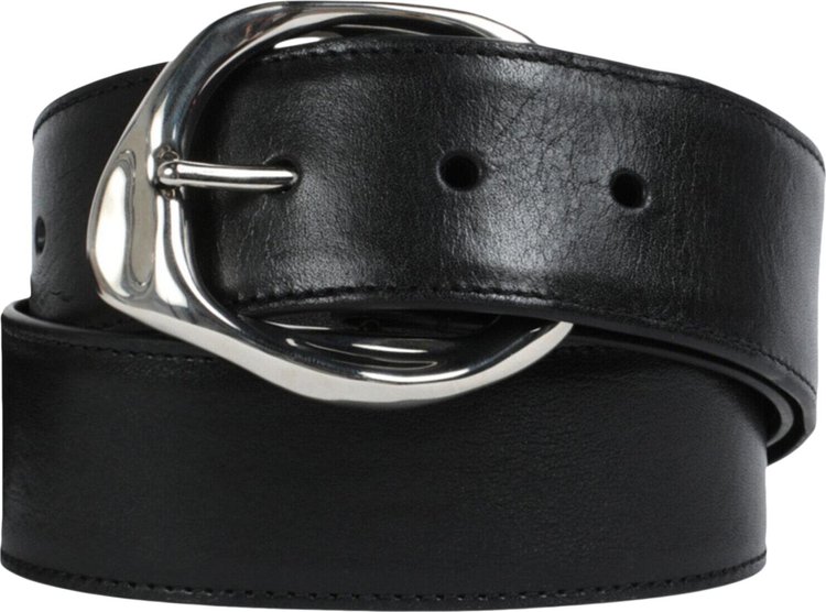 Alexander McQueen Long Molten Belt Black