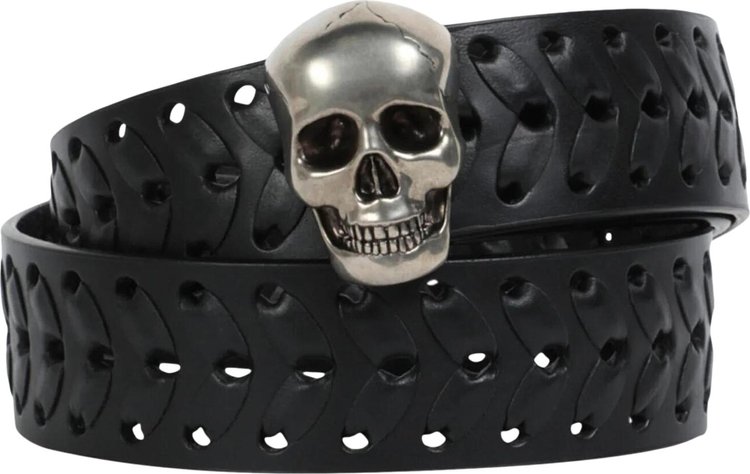 Alexander McQueen 3D Skull Belt Black