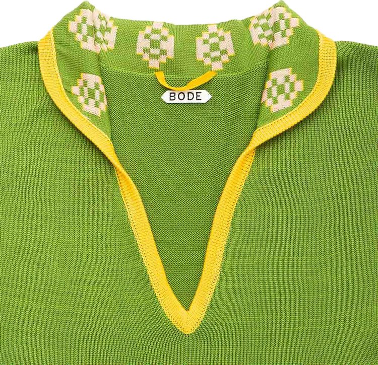 Bode Wellfleet Jacquard Top Green