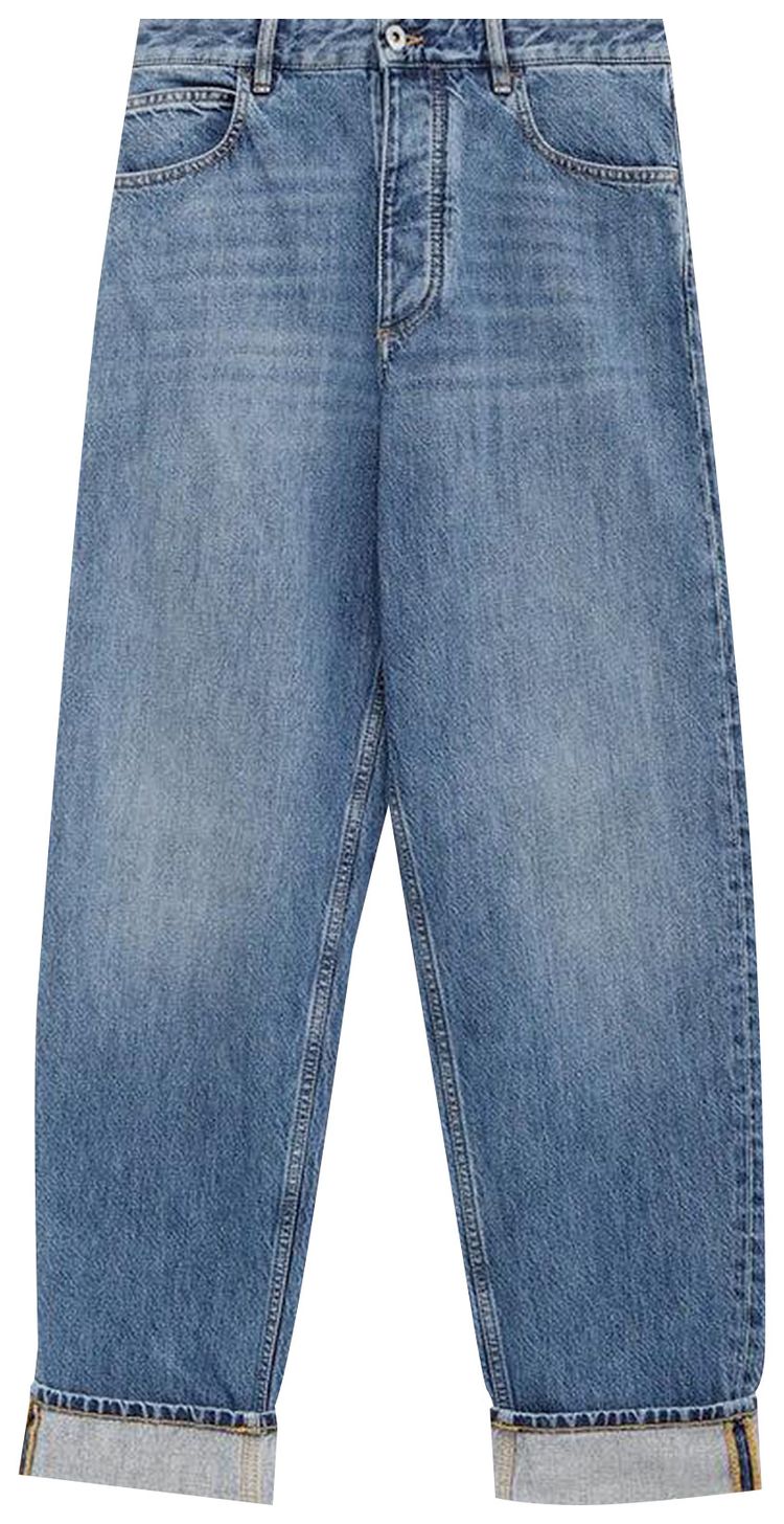Bottega Veneta Turn Up Hem Jeans Mid Blue