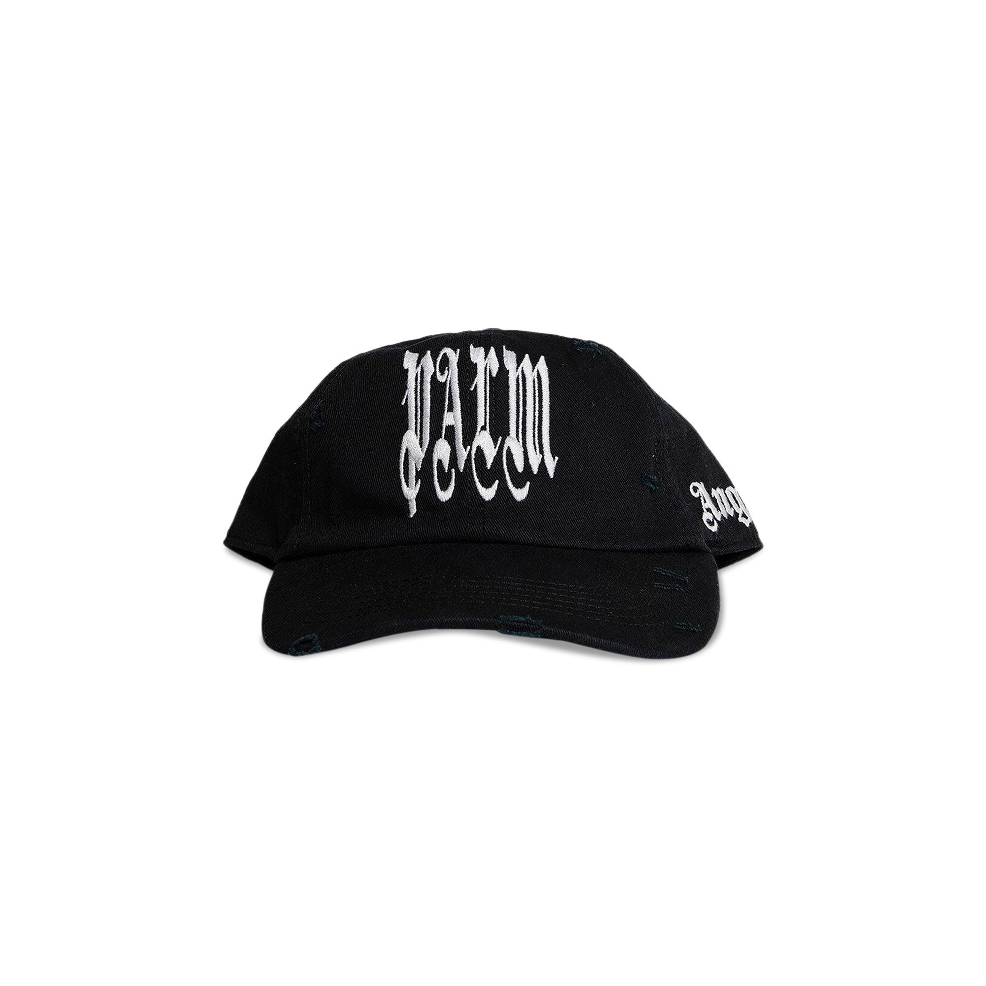 Buy Palm Angels Gothic Logo Cap 'Black/White