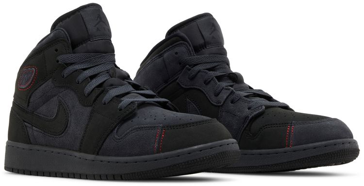 Air Jordan 1 Mid SE Craft GS Dark Smoke Red