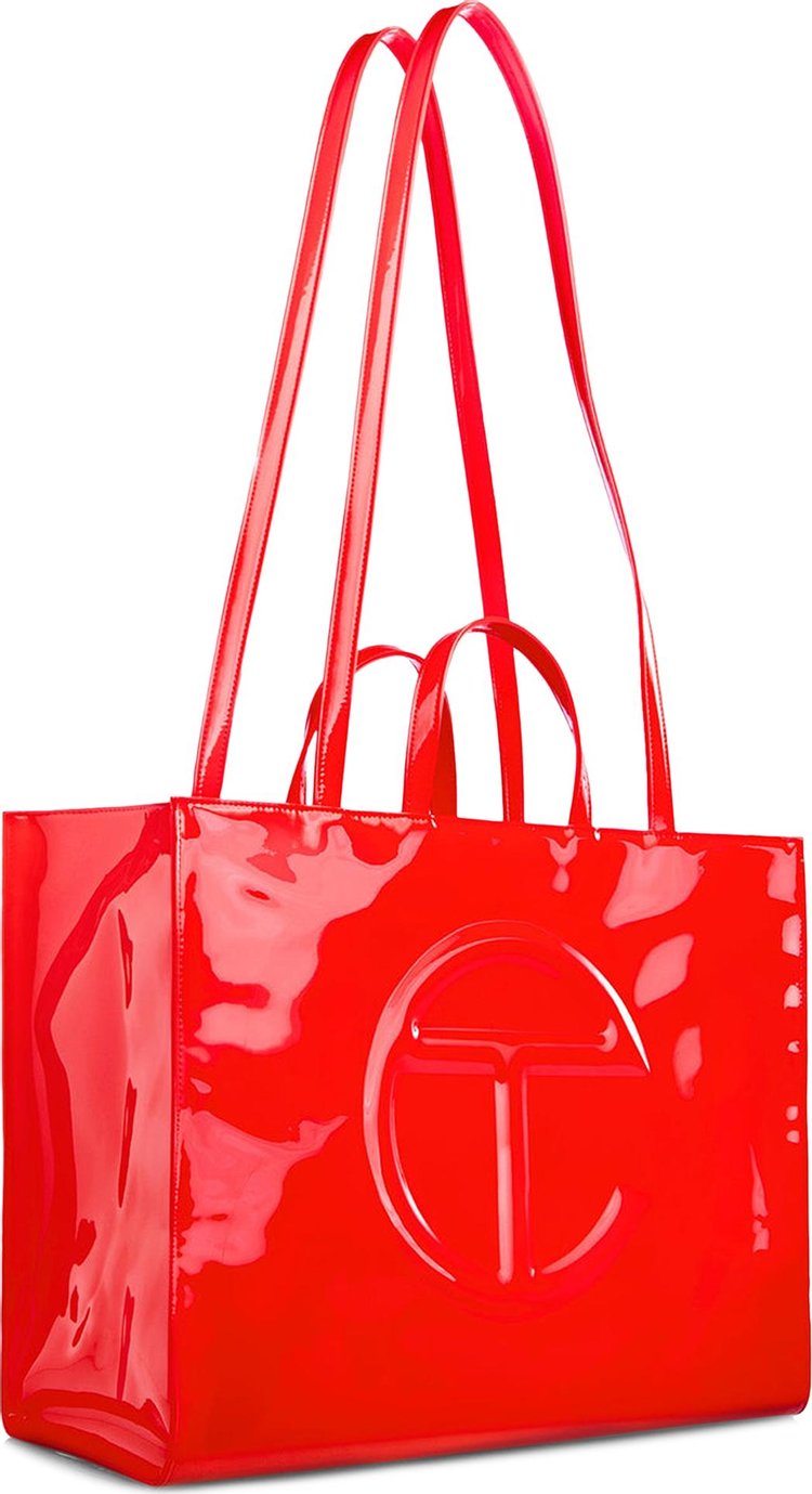 Telfar Large Shopping Bag Red Patent