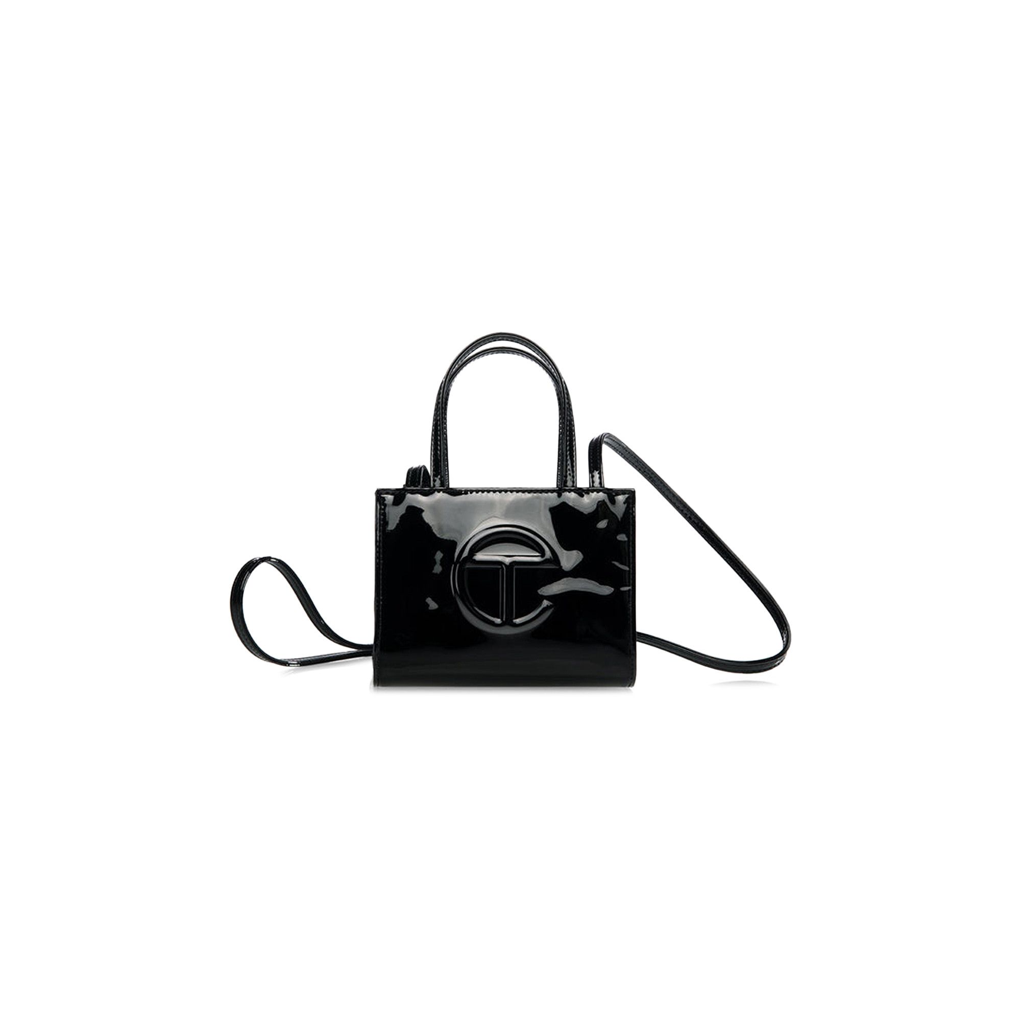 Buy Telfar Small Shopping Bag Black Patent TF 012 PTBK S GOAT UK