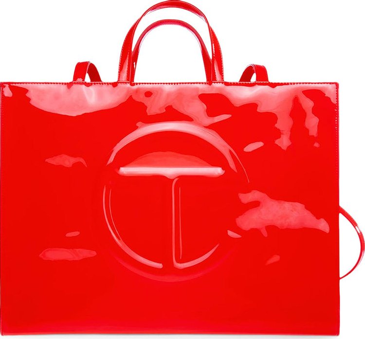 Telfar Large Shopping Bag Red Patent